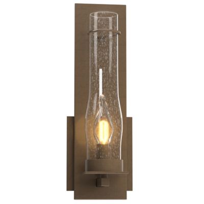 New Town Wall Sconce with Seedy Hurricane Clear Glass by Hubbardton Forge - Starlight Lighting USA and Canada